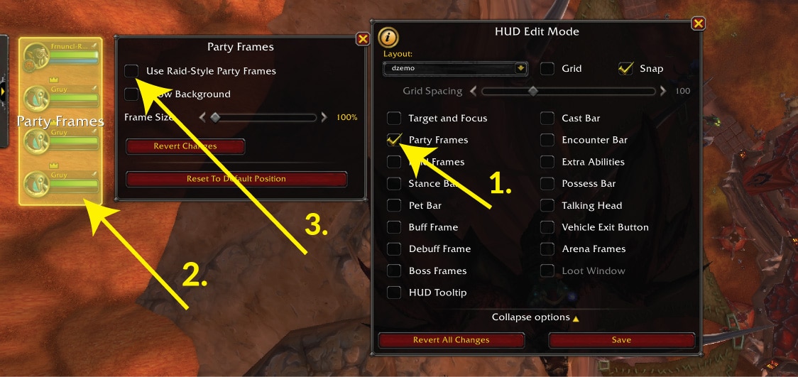 World of Warcraft Raid-style Party Frames