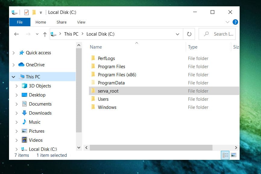 serva windows10 2