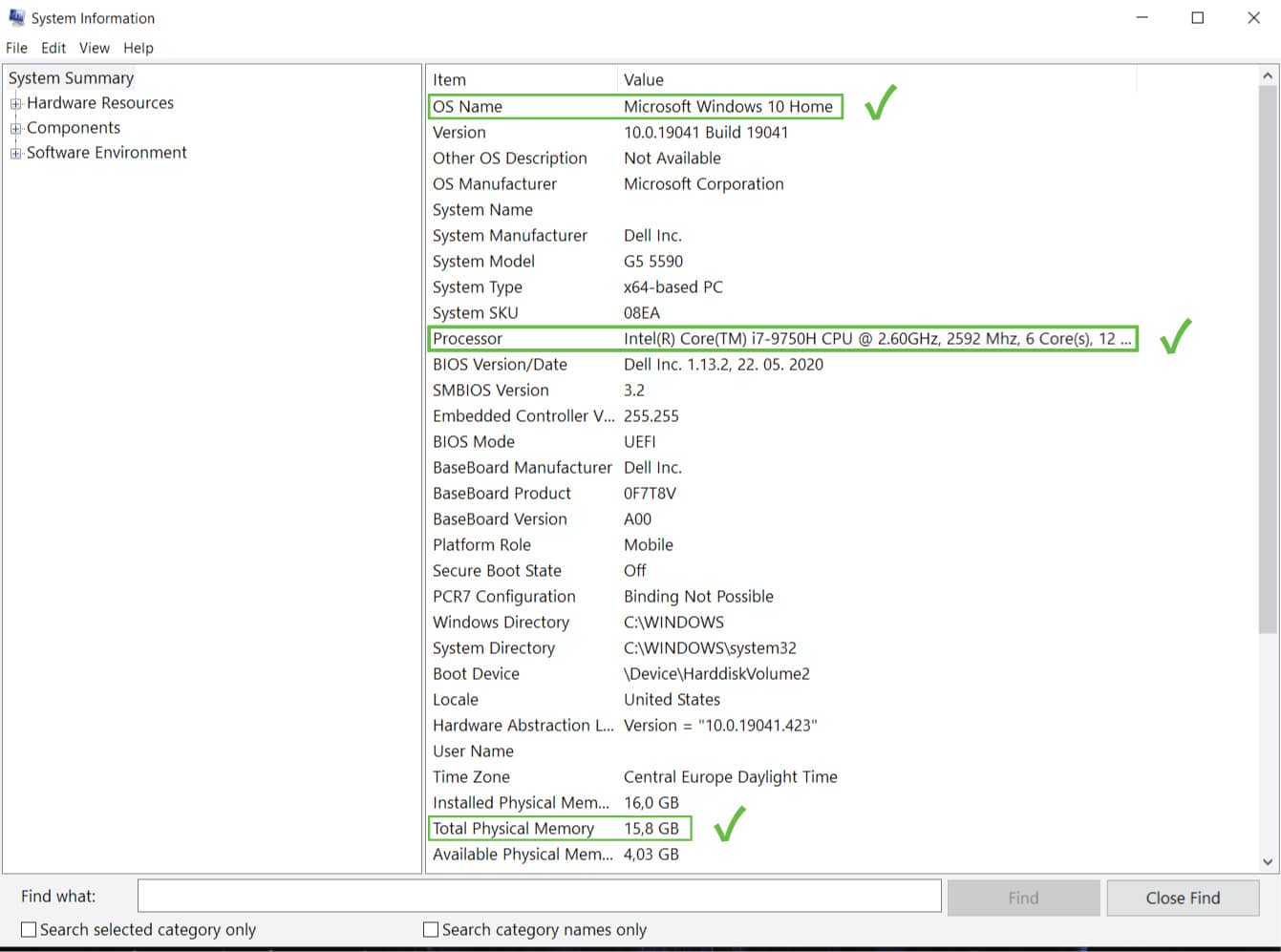 System Summary - CPU