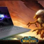 Lenovo laptop on World of Warcraft loading screen.