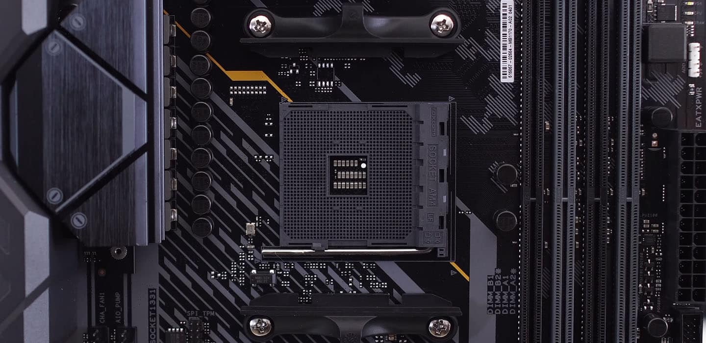 AM4 socket on ASUS TUF GAMING X570-PLUS WI-FI.