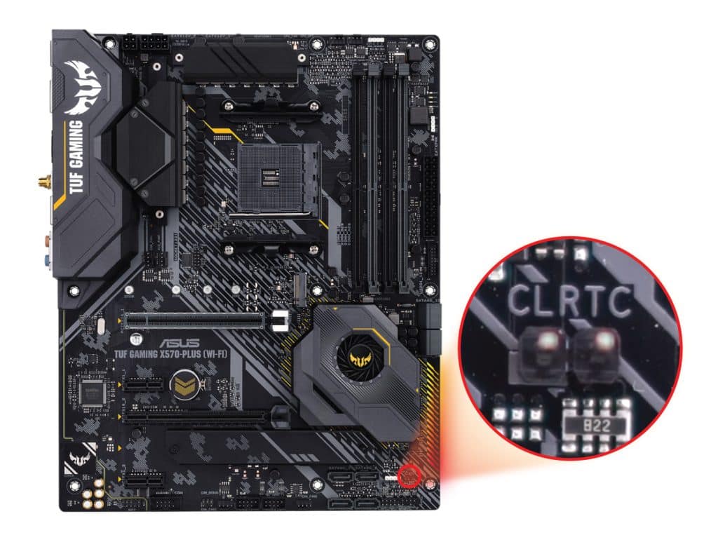 How to clear CMOS on ASUS TUF GAMING X570PLUS (WIFI) Motherboard 2