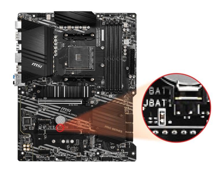 How to clear CMOS on MSI B550A PRO Motherboard 2 Methods