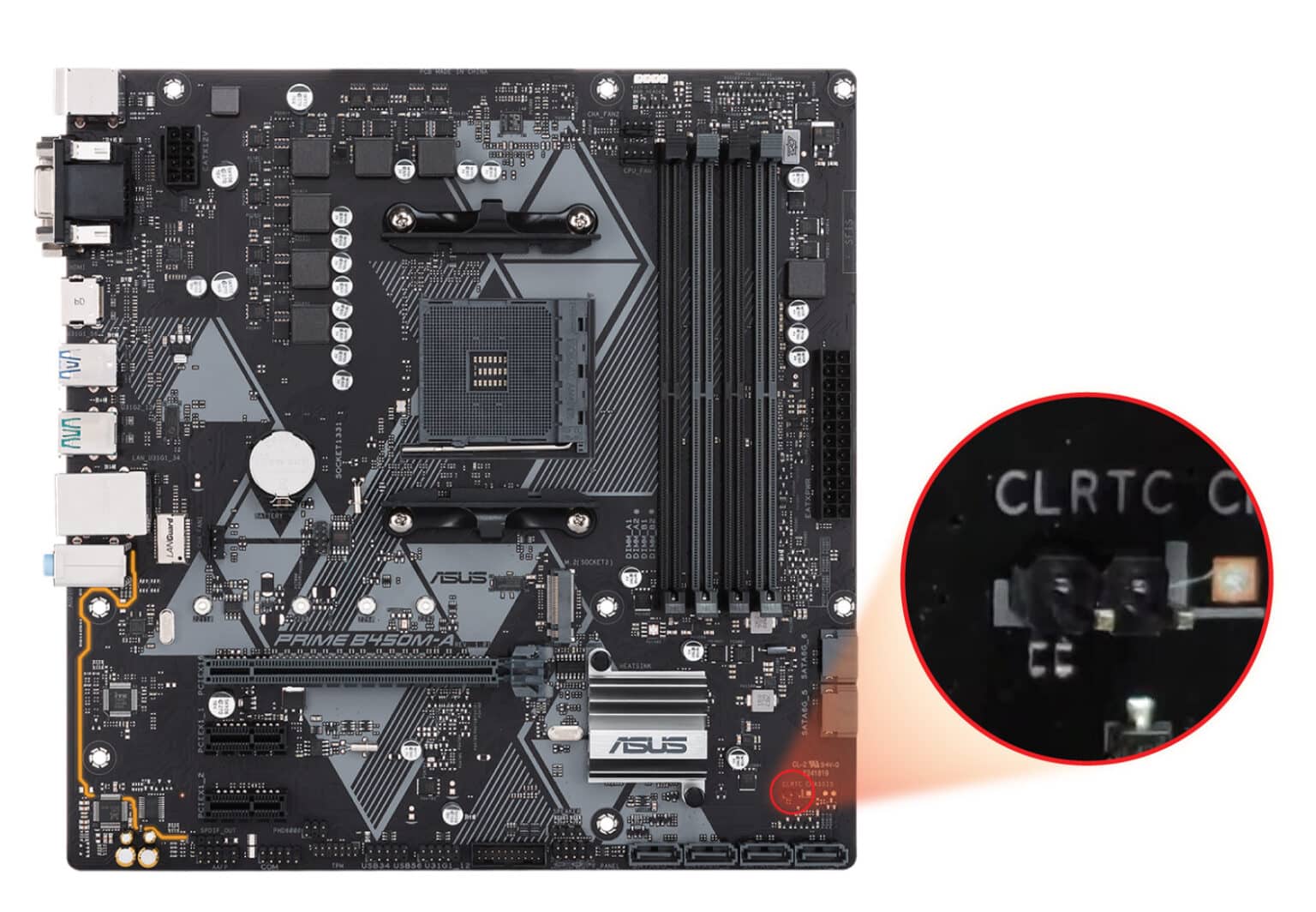 How to clear CMOS on ASUS PRIME B450MA (and II) Motherboard 2 Methods